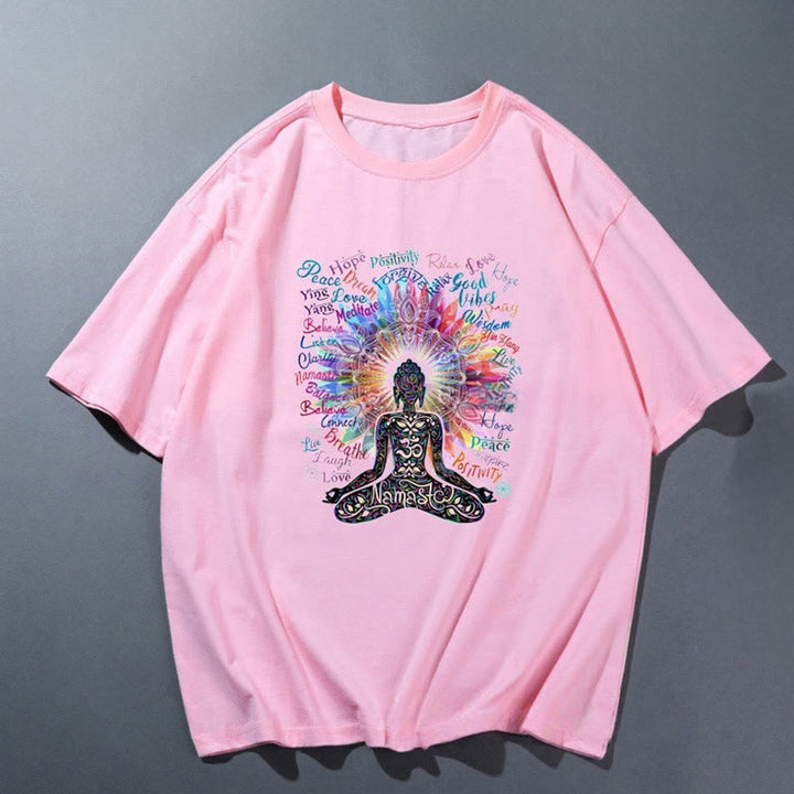 Maglietta traspirante e comoda da yoga Olivenorma rosa - Meditazione 2 - 2XL - image 5