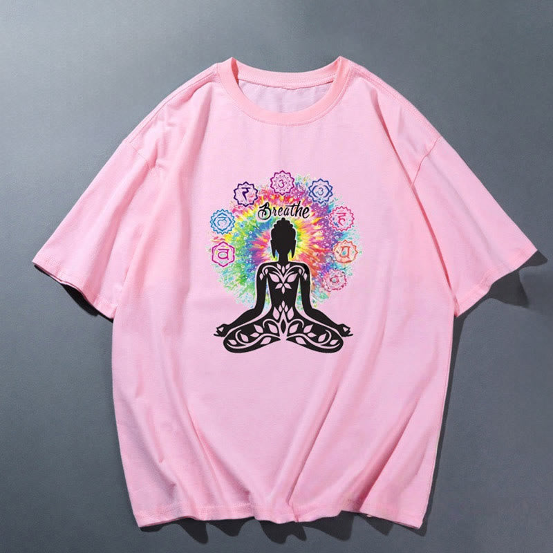 Maglietta traspirante e comoda da yoga Olivenorma rosa - Meditazione 3 - 2XL - image 6