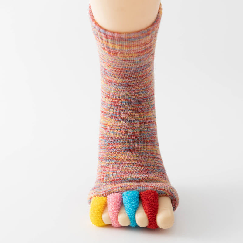 Calzini Olivenorma colorati a cinque dita, traspiranti, con separazione delle dita antiscivolo, ideali per Pilates, Barre, Fitness, per equilibrio e stabilità, e per lo yoga. - image 1