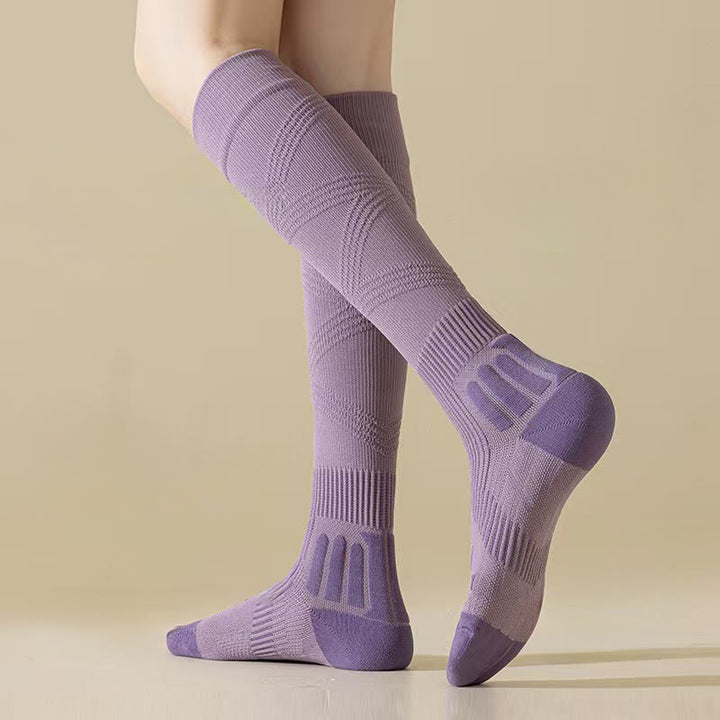 Calzini scaldamuscoli Olivenorma in maglia elasticizzata per Pilates, Barre, riscaldamento, danza, fitness e yoga. - Viola - 10 paia - image 0
