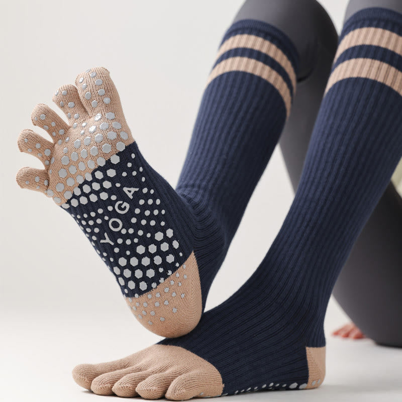 Calze Olivenorma a cinque dita traspiranti con separazione delle dita antiscivolo per Pilates, Barre, Fitness, da donna, con design confortevole in cotone, calze yoga - image 20