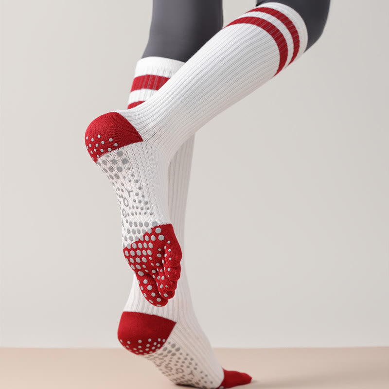 Calze Olivenorma a cinque dita traspiranti con separazione delle dita antiscivolo per Pilates, Barre, Fitness, da donna, con design confortevole in cotone, calze yoga - image 0