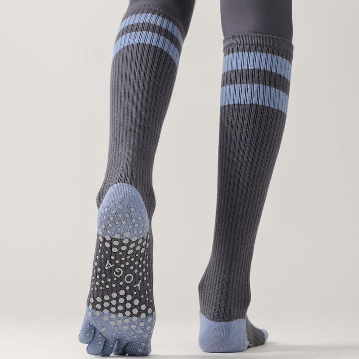 Calze Olivenorma a cinque dita traspiranti con separazione delle dita antiscivolo per Pilates, Barre, Fitness, da donna, con design confortevole in cotone, calze yoga - image 16