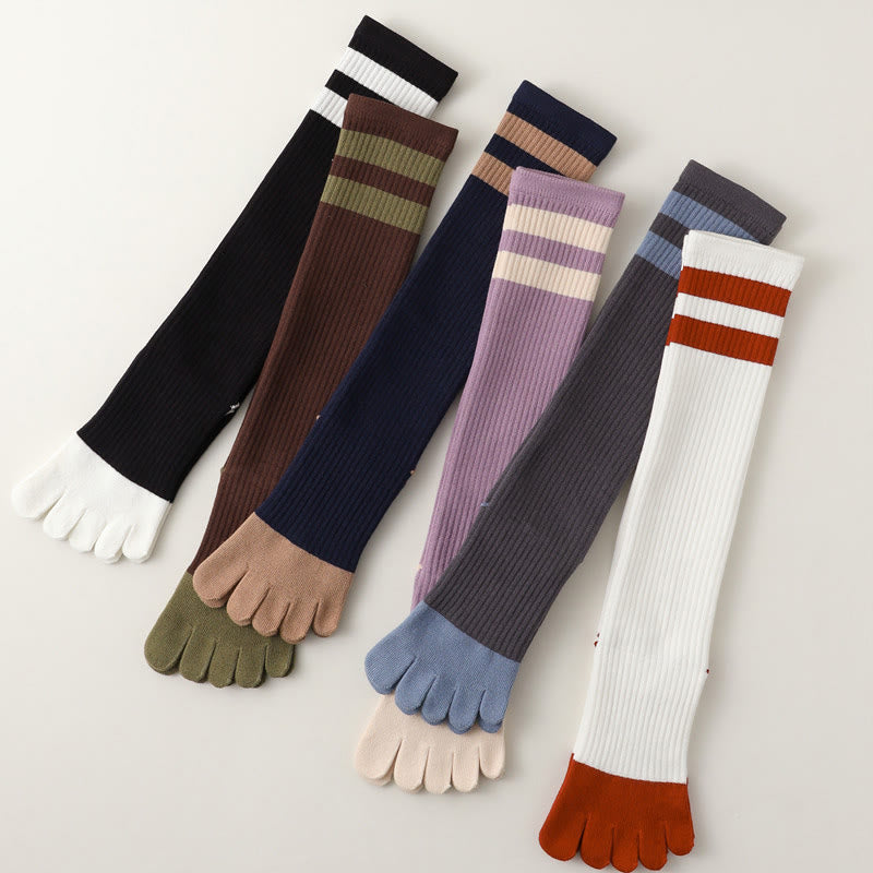 Calze Olivenorma a cinque dita traspiranti con separazione delle dita antiscivolo per Pilates, Barre, Fitness, da donna, con design confortevole in cotone, calze yoga - image 27