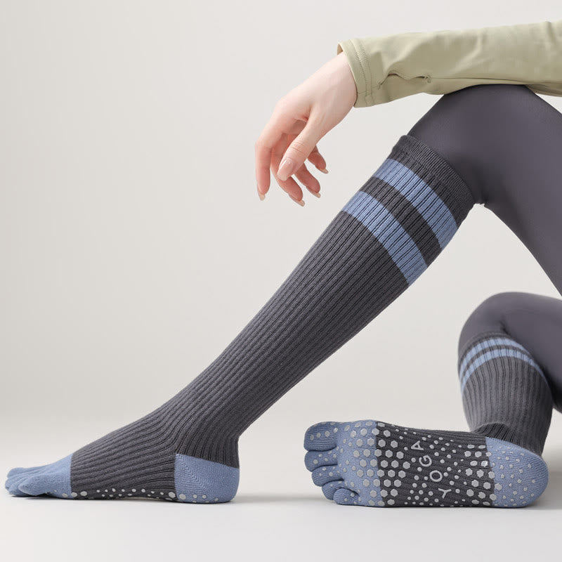 Calze Olivenorma a cinque dita traspiranti con separazione delle dita antiscivolo per Pilates, Barre, Fitness, da donna, con design confortevole in cotone, calze yoga - image 15