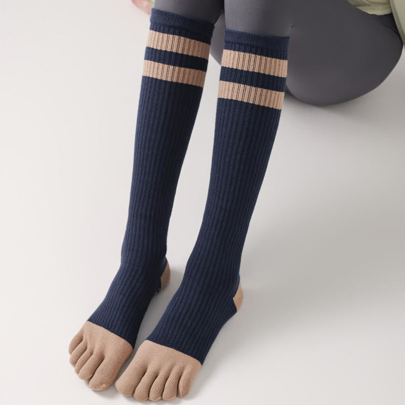 Calze Olivenorma a cinque dita traspiranti con separazione delle dita antiscivolo per Pilates, Barre, Fitness, da donna, con design confortevole in cotone, calze yoga - image 22