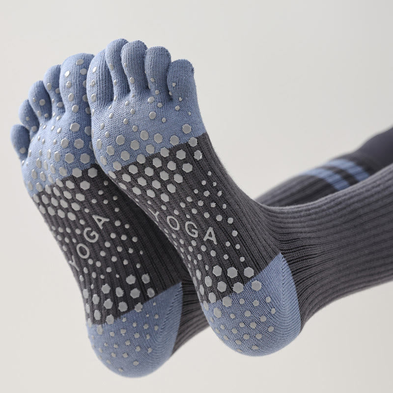 Calze Olivenorma a cinque dita traspiranti con separazione delle dita antiscivolo per Pilates, Barre, Fitness, da donna, con design confortevole in cotone, calze yoga - image 14