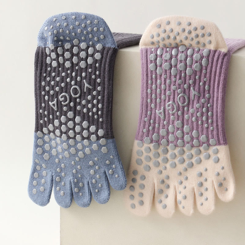 Calze Olivenorma a cinque dita traspiranti con separazione delle dita antiscivolo per Pilates, Barre, Fitness, da donna, con design confortevole in cotone, calze yoga - image 30