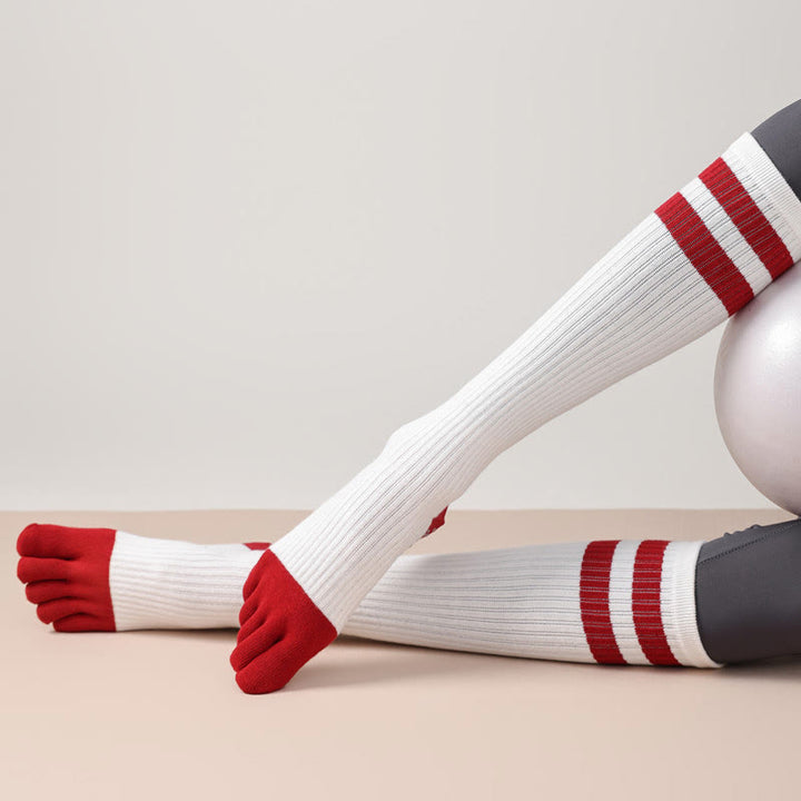 Calze Olivenorma a cinque dita traspiranti con separazione delle dita antiscivolo per Pilates, Barre, Fitness, da donna, con design confortevole in cotone, calze yoga - image 5