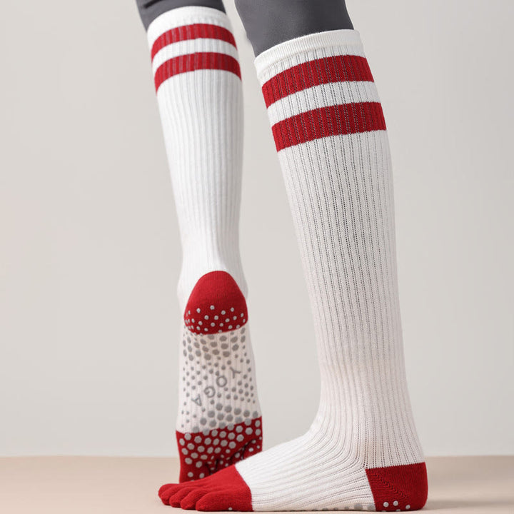 Calze Olivenorma a cinque dita traspiranti con separazione delle dita antiscivolo per Pilates, Barre, Fitness, da donna, con design confortevole in cotone, calze yoga - image 4