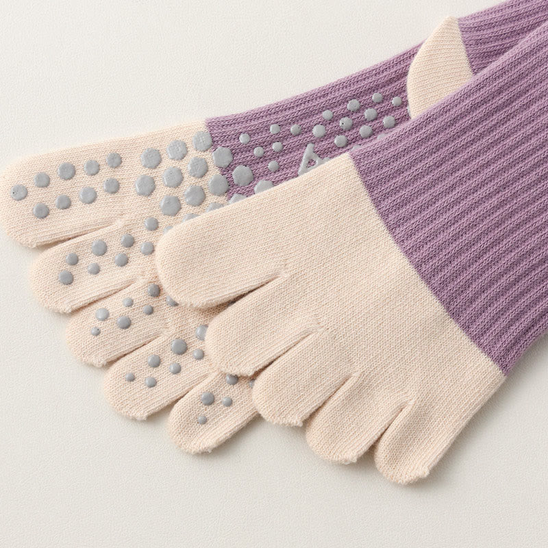 Calze Olivenorma a cinque dita traspiranti con separazione delle dita antiscivolo per Pilates, Barre, Fitness, da donna, con design confortevole in cotone, calze yoga - image 11
