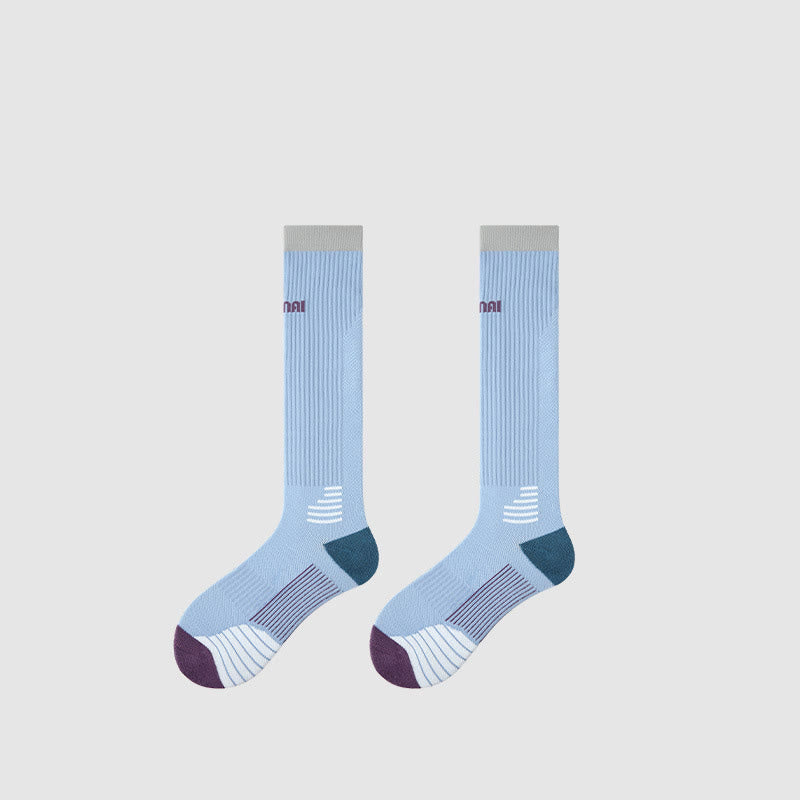 Calze Olivenorma Retro Crew a compressione antiscivolo per Pilates, Barre, comfort quotidiano, traspiranti, di supporto e vestibilità atletica, ideali anche per yoga. - Azzurro cielo - 10 paia - image 9