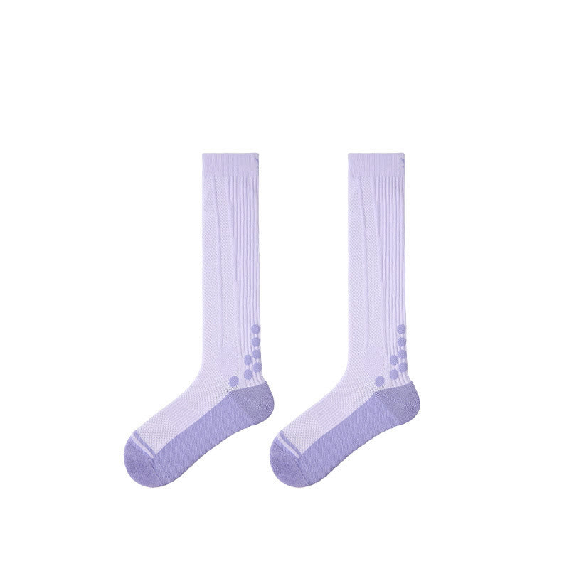 Calze Olivenorma Retro Crew a compressione antiscivolo per Pilates, Barre, comfort quotidiano, traspiranti, di supporto e vestibilità atletica, ideali anche per yoga. - Lavanda - 10 paia - image 16