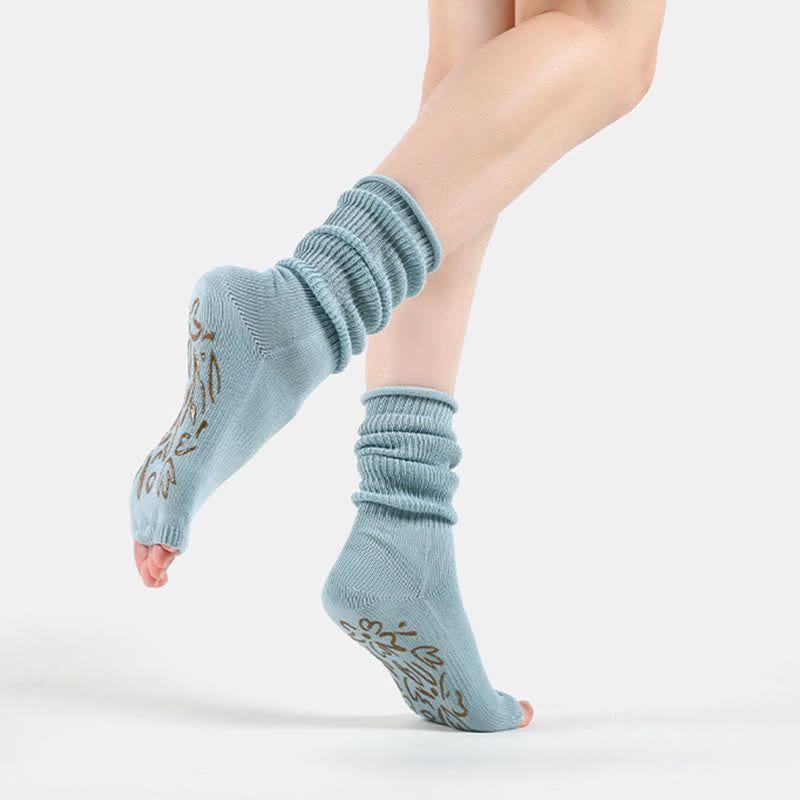 Calze Olivenorma a cinque dita aperte, traspiranti, con separazione delle dita antiscivolo, ideali per pilates, fitness, comfort e stabilità, in cotone, perfette anche per yoga. - Blu - 5 paia - image 0