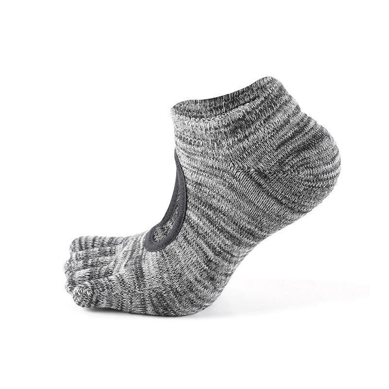 Calzini Olivenorma Minimal Five-Toe traspiranti con separazione delle dita, grip per Pilates, Barre, Balance, Design Leggero e Comodo, Calzini Yoga - Grigio misto - 10 paia - image 8