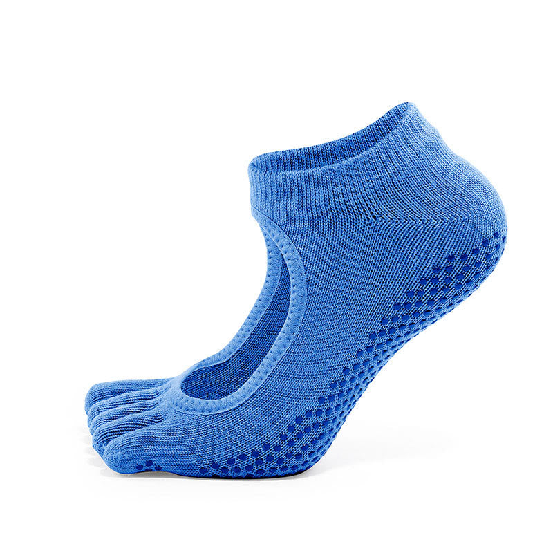 Calzini Olivenorma Minimal Five-Toe traspiranti con separazione delle dita, grip per Pilates, Barre, Balance, Design Leggero e Comodo, Calzini Yoga - Blu - 10 paia - image 6