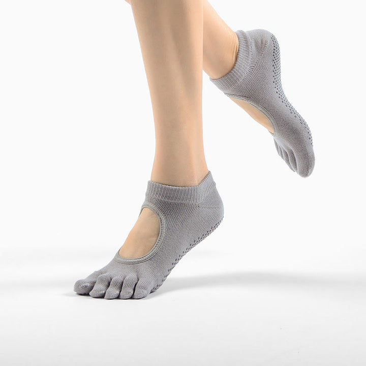 Calzini Olivenorma Minimal Five-Toe traspiranti con separazione delle dita, grip per Pilates, Barre, Balance, Design Leggero e Comodo, Calzini Yoga - Grigio - 10 paia - image 0
