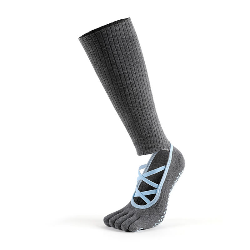 Calzini Olivenorma con cinturino elastico per yoga, barre, pilates e allenamento, antiscivolo, con cinturino incrociato sicuro e traspiranti e confortevoli. - image 7