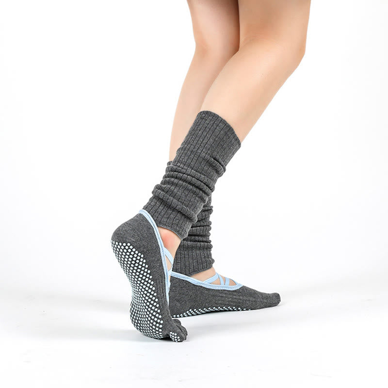 Calzini Olivenorma con cinturino elastico per yoga, barre, pilates e allenamento, antiscivolo, con cinturino incrociato sicuro e traspiranti e confortevoli. - image 2