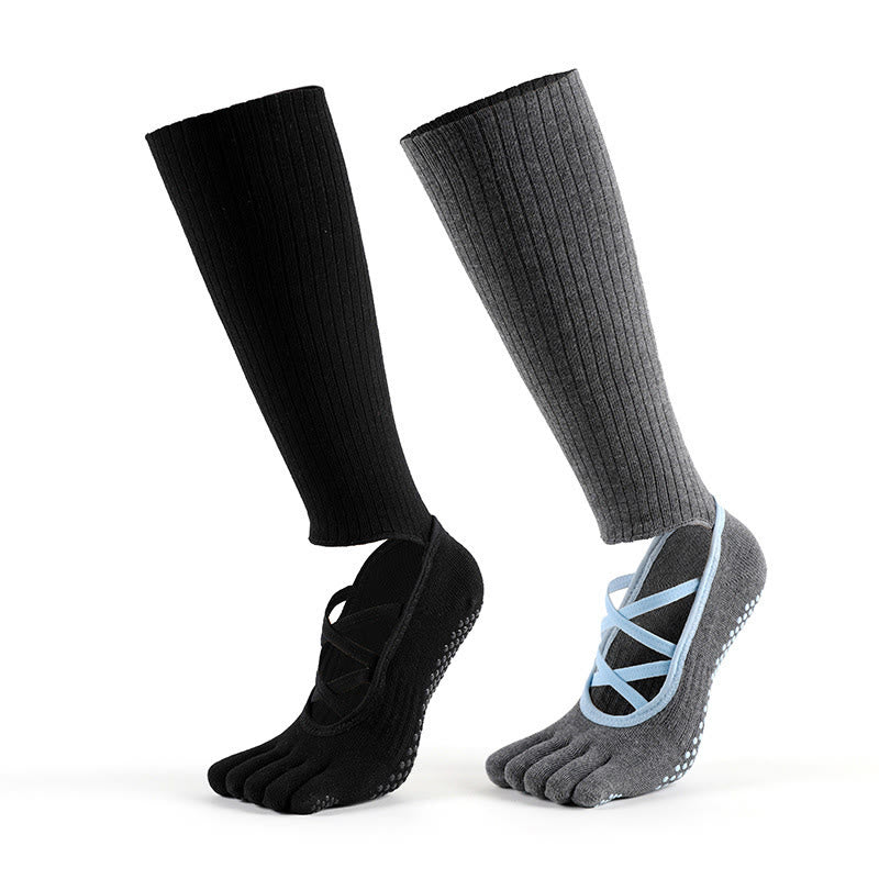Calzini Olivenorma con cinturino elastico per yoga, barre, pilates e allenamento, antiscivolo, con cinturino incrociato sicuro e traspiranti e confortevoli. - image 12
