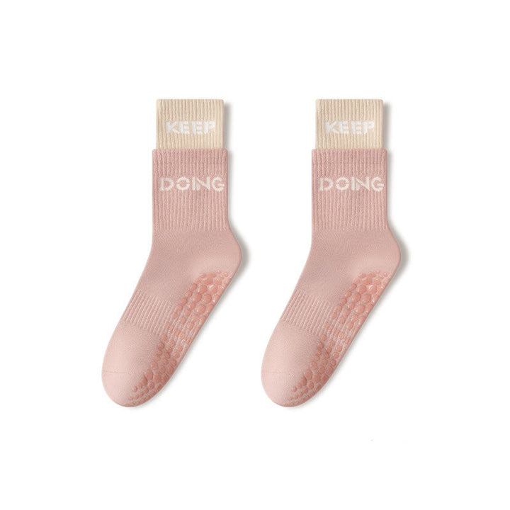 Calze Olivenorma Cushion Grip Crew antiscivolo per Pilates, Barre, Comfort Training con imbottitura morbida e cotone traspirante, calze yoga di supporto - Rosa - 10 paia - image 6