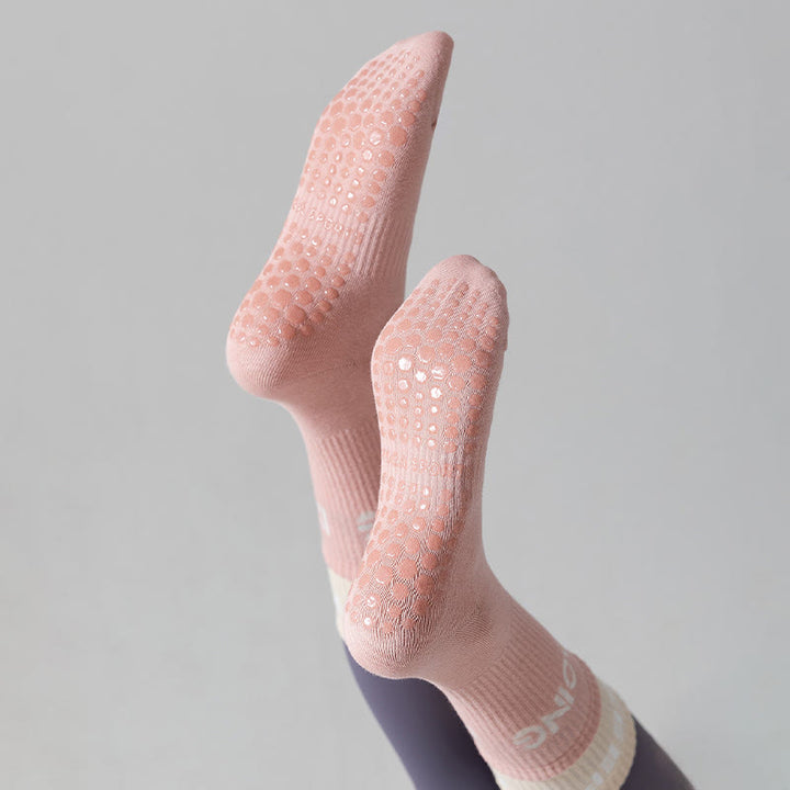 Calze Olivenorma Cushion Grip Crew antiscivolo per Pilates, Barre, Comfort Training con imbottitura morbida e cotone traspirante, calze yoga di supporto - image 8