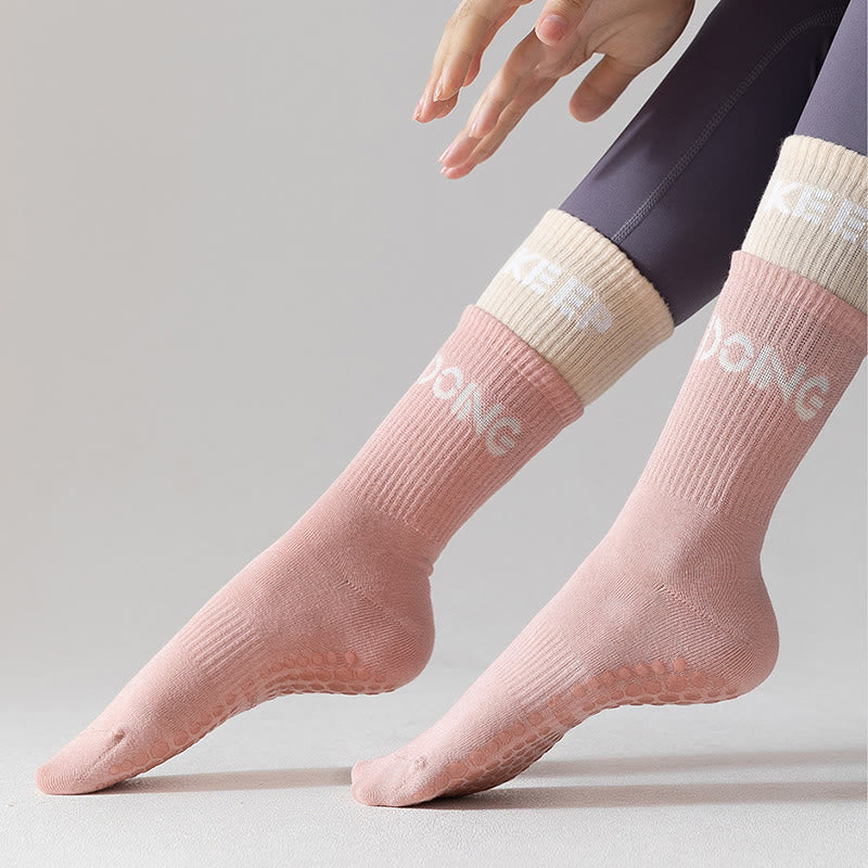 Calze Olivenorma Cushion Grip Crew antiscivolo per Pilates, Barre, Comfort Training con imbottitura morbida e cotone traspirante, calze yoga di supporto - image 7