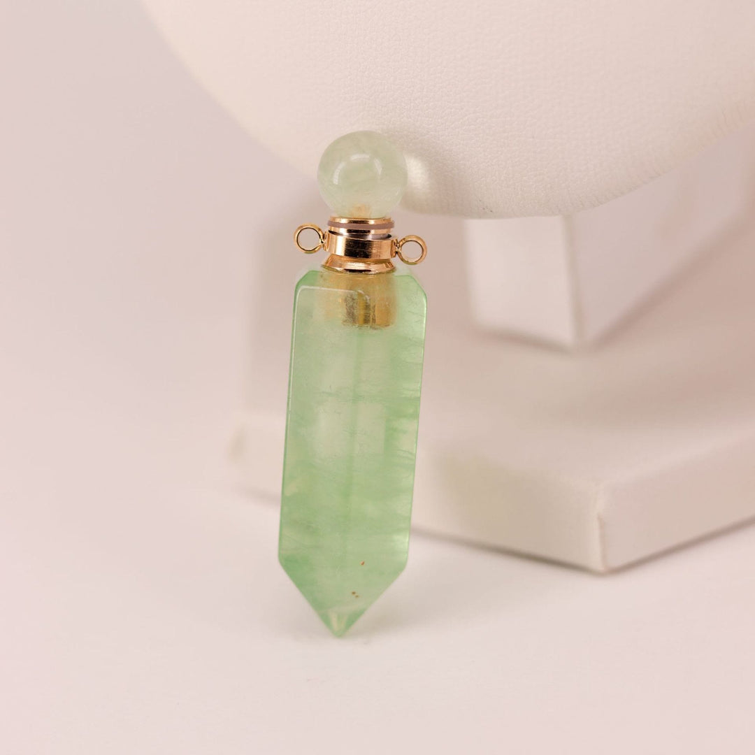 Olivenorma Diffusore di oli essenziali a colonna esagonale con flacone in cristallo e collana - Fluorite verde - image 17