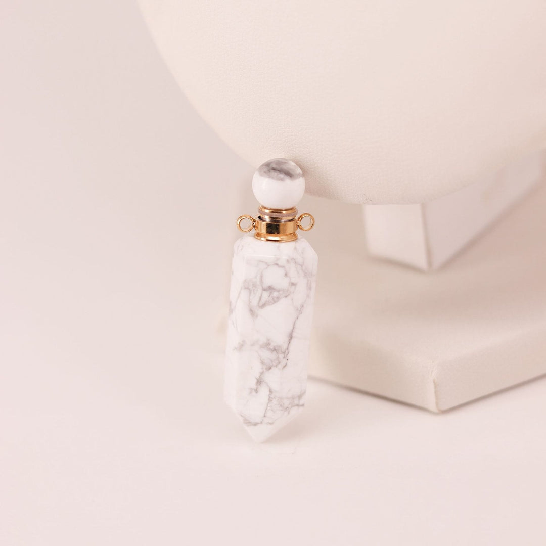 Olivenorma Diffusore di oli essenziali a colonna esagonale con flacone in cristallo e collana - Turchese bianco - image 25