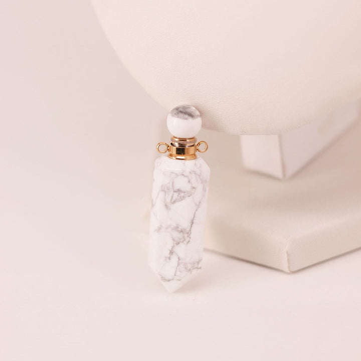 Olivenorma Diffusore di oli essenziali a colonna esagonale con flacone in cristallo e collana - Turchese bianco - image 25