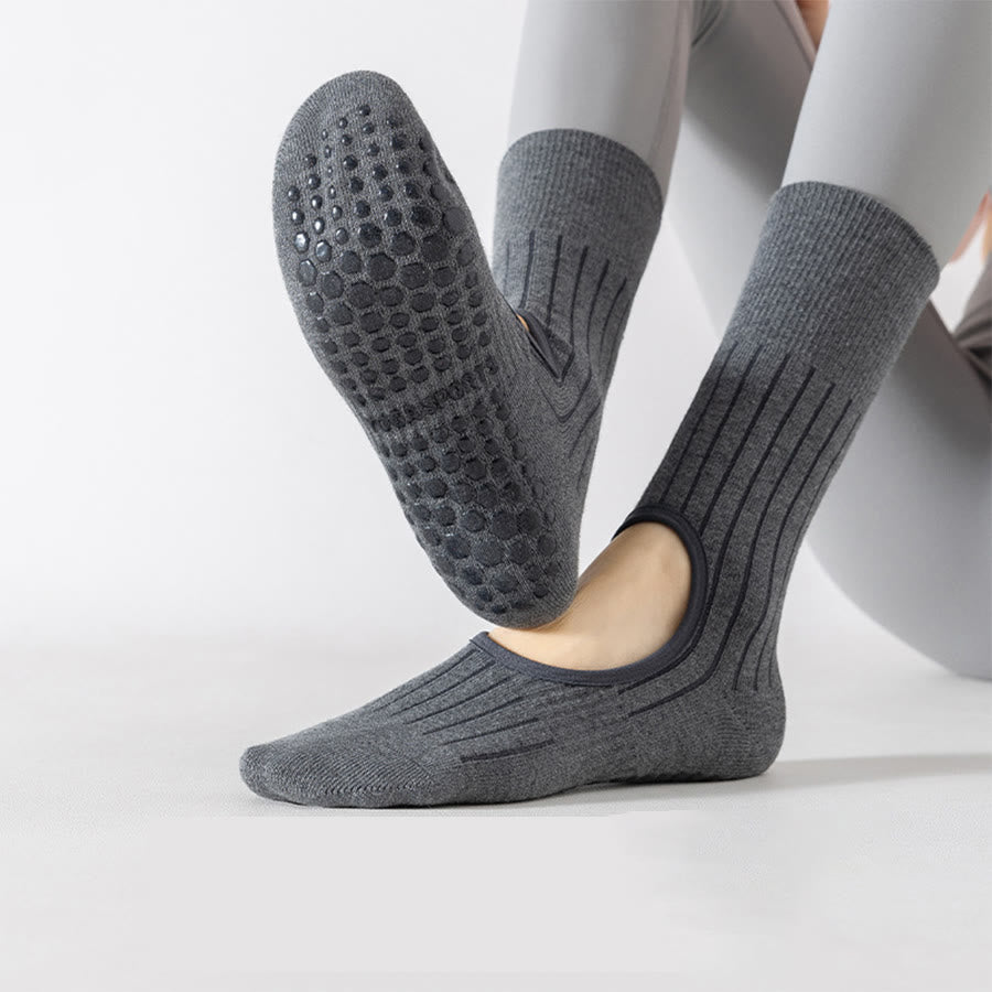 Calze da yoga Olivenorma a metà polpaccio con punta intera, antiscivolo, in cotone, per pilates e allenamento, comode da donna. - image 0