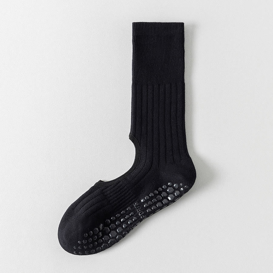 Calze da yoga Olivenorma a metà polpaccio con punta intera, antiscivolo, in cotone, per pilates e allenamento, comode da donna. - Nero - 10 paia - image 6