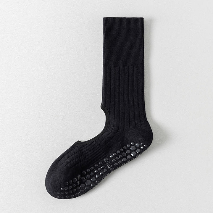 Calze da yoga Olivenorma a metà polpaccio con punta intera, antiscivolo, in cotone, per pilates e allenamento, comode da donna. - Nero - 10 paia - image 6