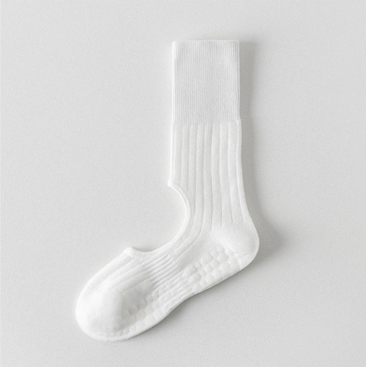 Calze da yoga Olivenorma a metà polpaccio con punta intera, antiscivolo, in cotone, per pilates e allenamento, comode da donna. - Bianco - 10 paia - image 5