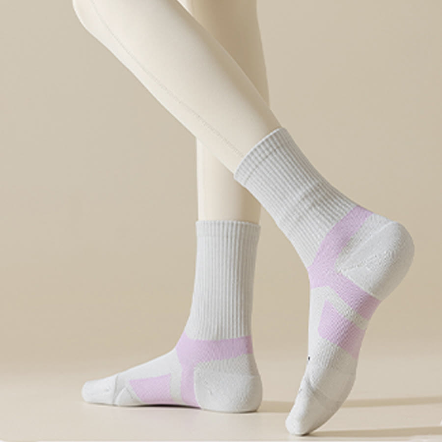 Calze da Olivenorma a metà polpaccio, traspiranti, comode e anti-attrito, ideali per allenamento, pilates, barre e yoga da donna. - Viola-grigio - 10 paia - image 0