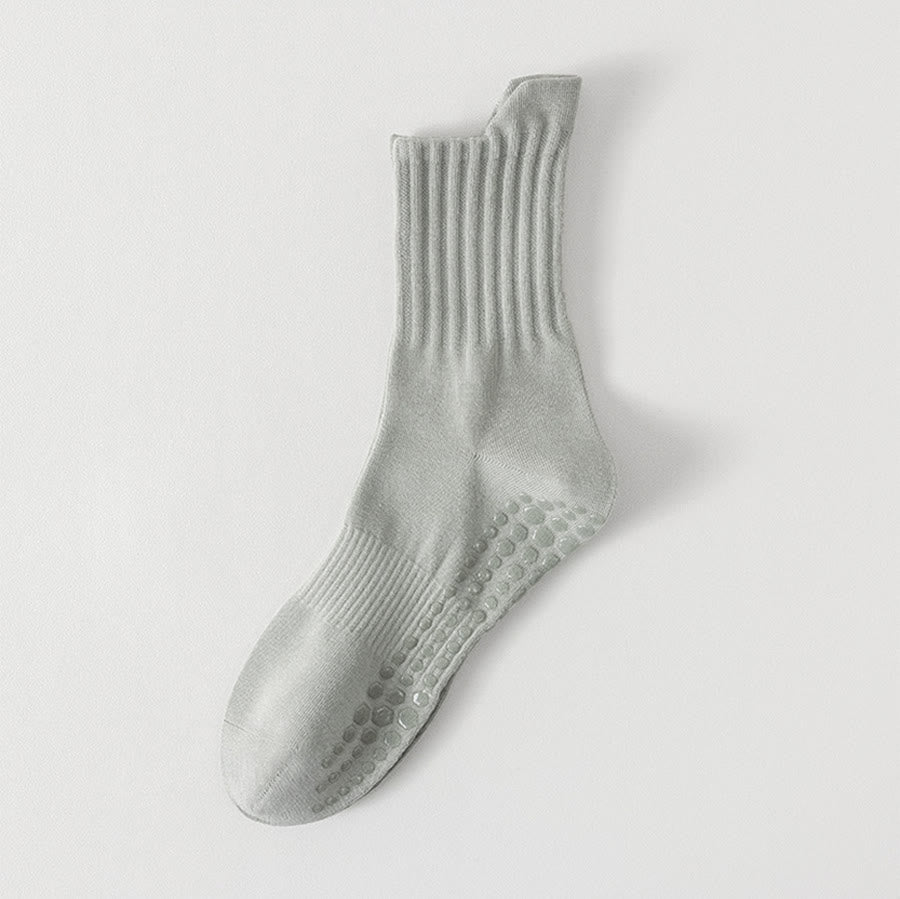 Calzini da yoga da uomo Olivenorma a tinta unita, con punta intera imbottita, antiscivolo, traspiranti e comodi per l'attività sportiva. - Grigio chiaro - 10 paia - image 8