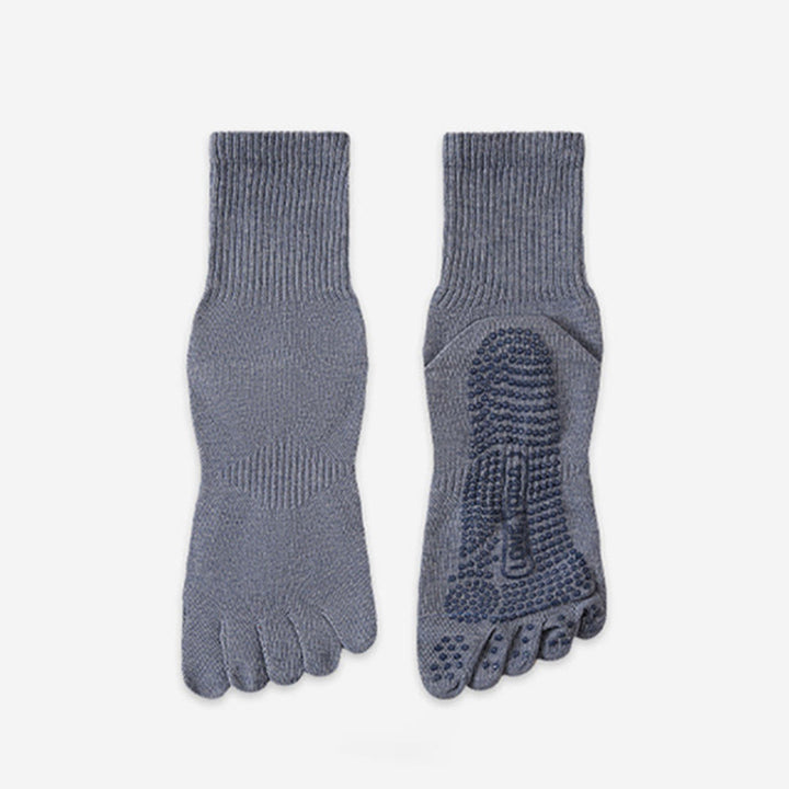 Calzini da yoga da uomo Olivenorma 100% cotone a cinque dita, antiodore, traspiranti e antiscivolo per allenamento. - Floreale - 10 paia - image 10