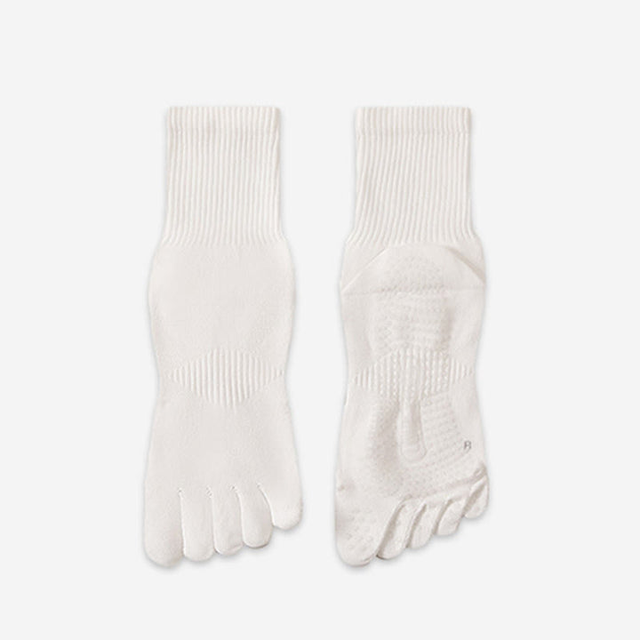 Calzini da yoga da uomo Olivenorma 100% cotone a cinque dita, antiodore, traspiranti e antiscivolo per allenamento. - Bianco - 10 paia - image 7