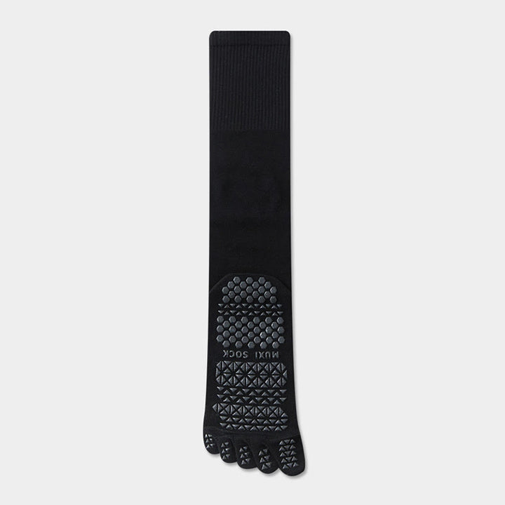 Calze sportive lunghe Olivenorma a cinque dita, traspiranti e antiscivolo, ideali per lo yoga e per gli uomini. - Nero - Calzini al polpaccio: 50 cm - 10 paia - image 3