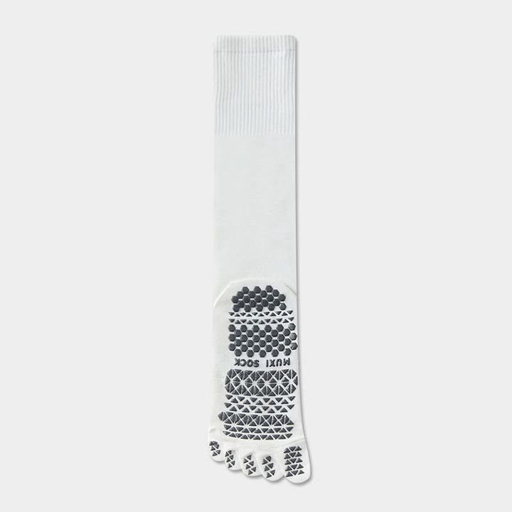 Calze sportive lunghe Olivenorma a cinque dita, traspiranti e antiscivolo, ideali per lo yoga e per gli uomini. - Bianco - Calzini al polpaccio: 50 cm - 10 paia - image 4