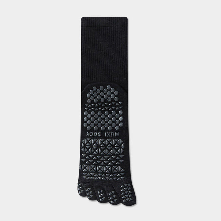 Calze sportive lunghe Olivenorma a cinque dita, traspiranti e antiscivolo, ideali per lo yoga e per gli uomini. - Nero - Calze a metà polpaccio: 20 cm - 10 paia - image 10