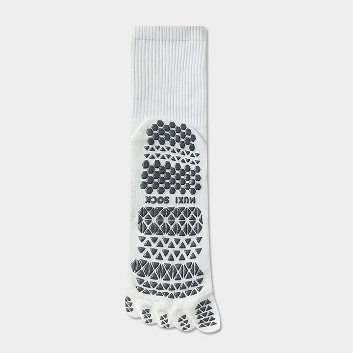 Calze sportive lunghe Olivenorma a cinque dita, traspiranti e antiscivolo, ideali per lo yoga e per gli uomini. - Bianco - Calze a metà polpaccio: 20 cm - 10 paia - image 8