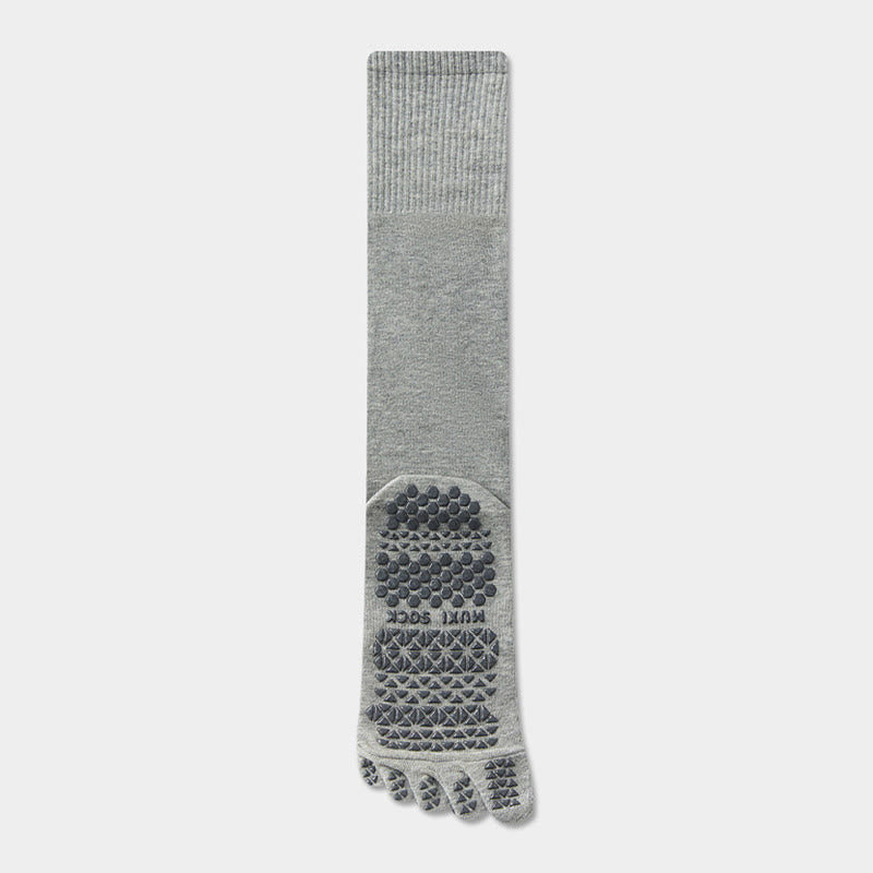 Calze sportive lunghe Olivenorma a cinque dita, traspiranti e antiscivolo, ideali per lo yoga e per gli uomini. - Grigio chiaro - Calzini al polpaccio: 50 cm - 10 paia - image 6