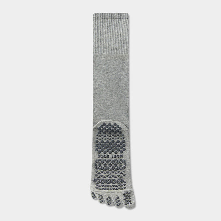 Calze sportive lunghe Olivenorma a cinque dita, traspiranti e antiscivolo, ideali per lo yoga e per gli uomini. - Grigio chiaro - Calzini al polpaccio: 50 cm - 10 paia - image 6