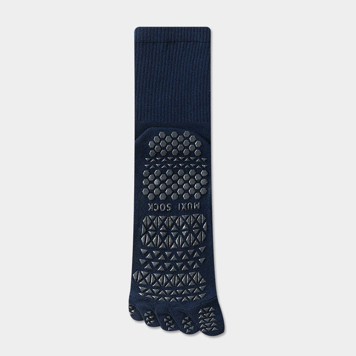 Calze sportive lunghe Olivenorma a cinque dita, traspiranti e antiscivolo, ideali per lo yoga e per gli uomini. - Blu navy - Calze a metà polpaccio: 20 cm - 10 paia - image 11