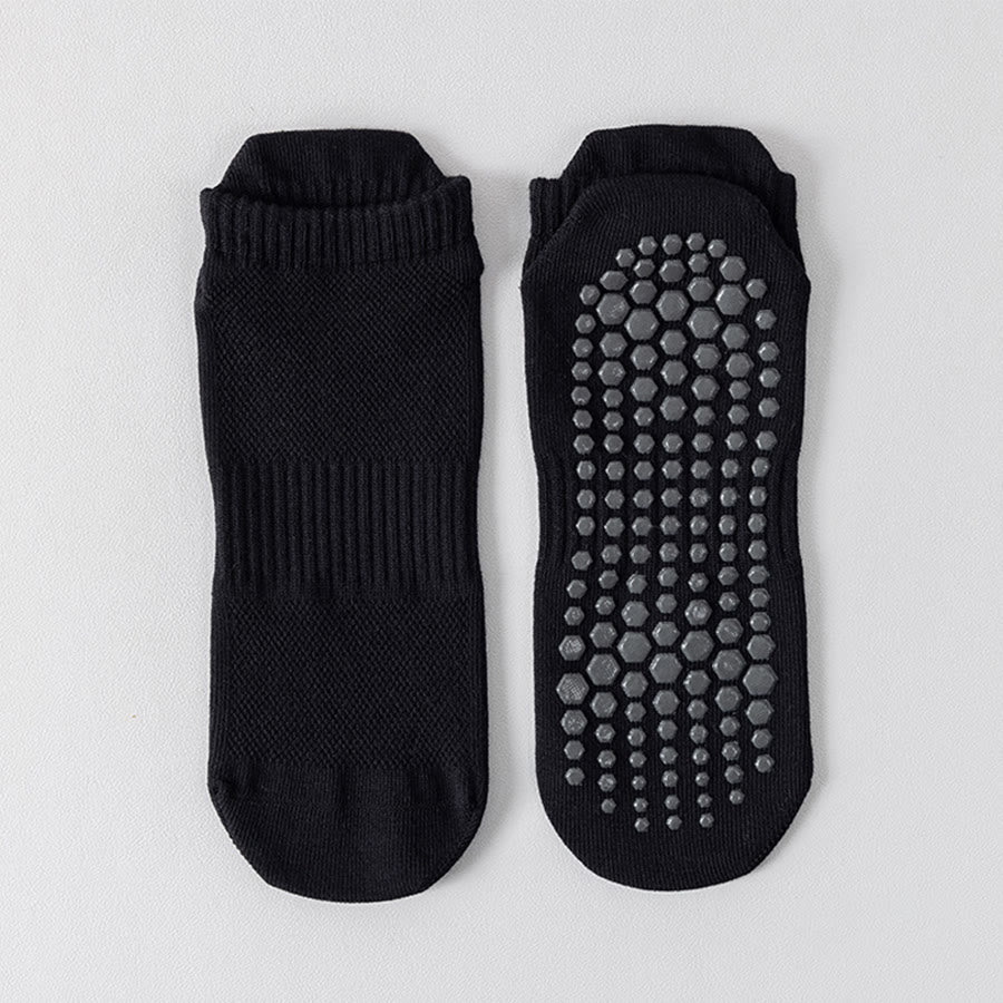 Calzini da yoga da uomo Olivenorma a punta intera in cotone, comodi, antiscivolo e traspiranti, per l'allenamento quotidiano. - Nero - 10 paia - image 8
