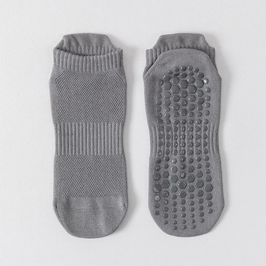 Calzini da yoga da uomo Olivenorma a punta intera in cotone, comodi, antiscivolo e traspiranti, per l'allenamento quotidiano. - Grigio medio - 10 paia - image 12