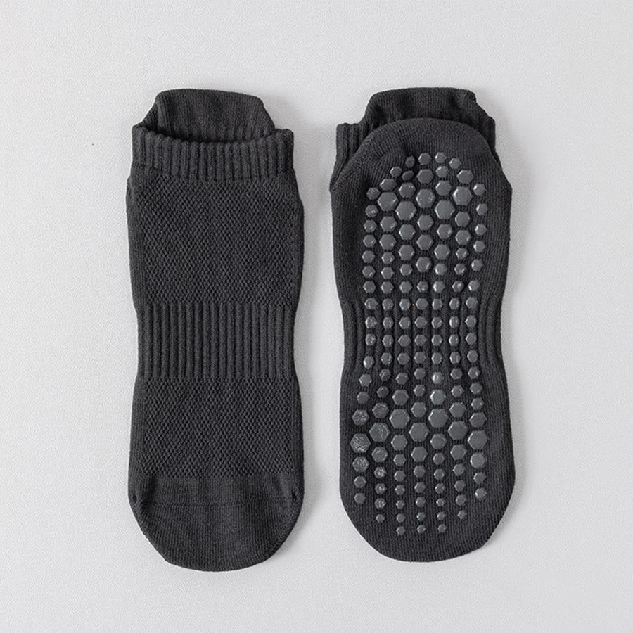 Calzini da yoga da uomo Olivenorma a punta intera in cotone, comodi, antiscivolo e traspiranti, per l'allenamento quotidiano. - Grigio scuro - 10 paia - image 13