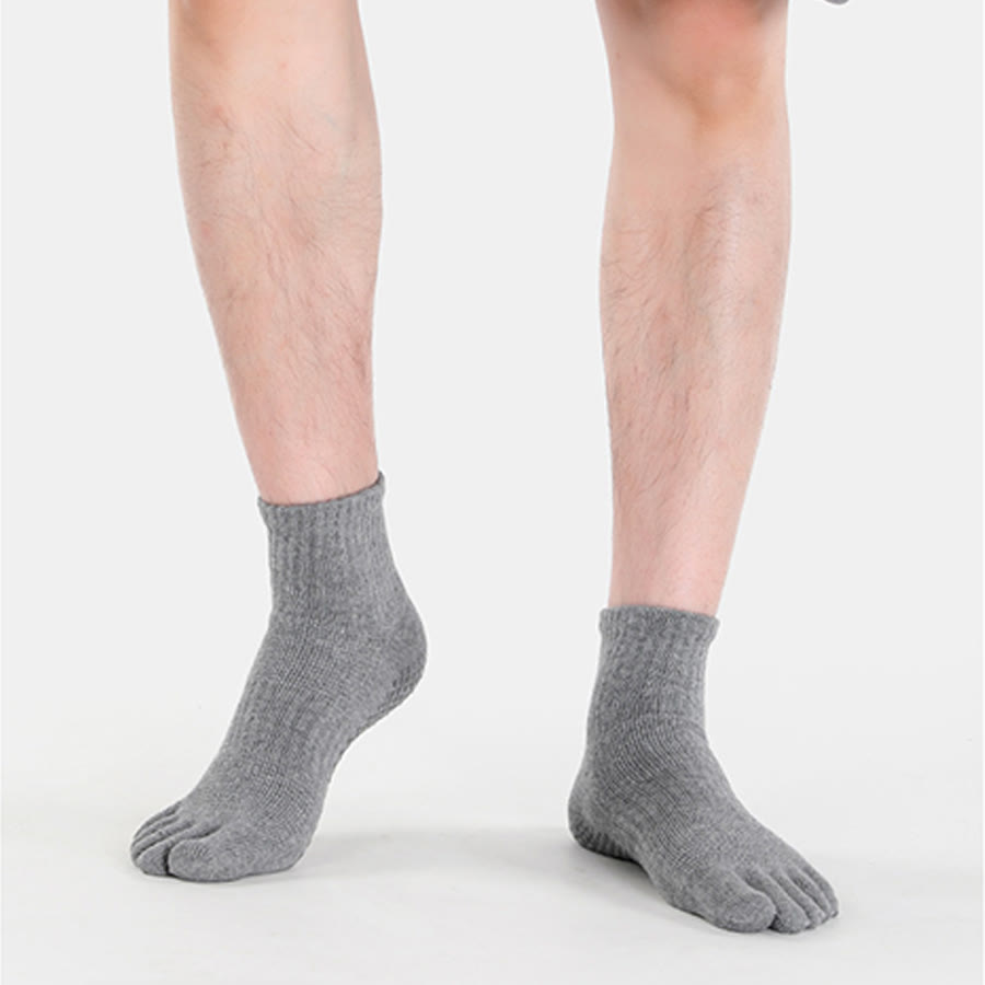 Calzini da yoga da uomo Olivenorma a taglio basso con cinque dita, traspiranti e antiscivolo, ideali per allenamento sportivo e comfort. - Grigio - Stati Uniti 9-12 - 10 paia - image 0
