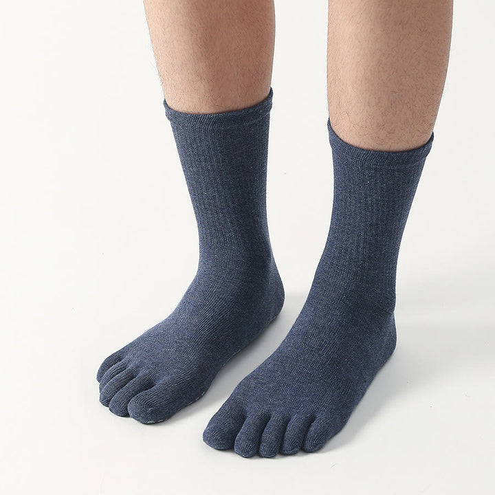 Calzini da yoga da uomo Olivenorma a cinque dita, comodi, antiscivolo e traspiranti, ideali per allenamento. - Blu navy - 10 paia - image 6
